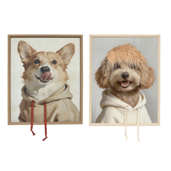 CUADRO LIENZO PS 50X3,5X60 PERRO GATO 3D 2 SURT.