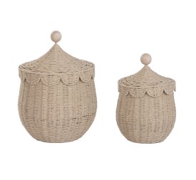 CESTA SET 2 FIBRA MADERA 31X31X46 NATURAL