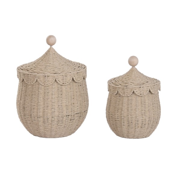 CESTA SET 2 FIBRA MADERA 31X31X46 NATURAL