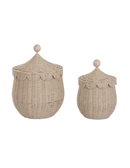 CESTA SET 2 FIBRA MADERA 31X31X46 NATURAL