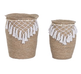 MACETERO SET 2 FIBRA ALGODON 40X40X56 NATURAL