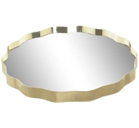 BANDEJA METAL ESPEJO 35X35X3 DORADO