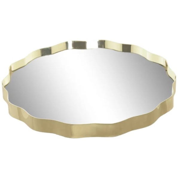 BANDEJA METAL ESPEJO 35X35X3 DORADO