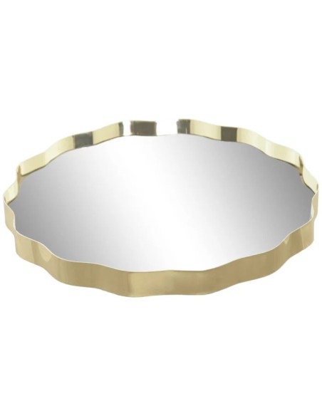 BANDEJA METAL ESPEJO 35X35X3 DORADO