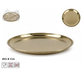 PLATO ROSEFH 20,3X20,3X1,5CM DORADO