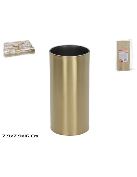 PORTA CUBIERTOS  MET 7,9XH16CM DORADO