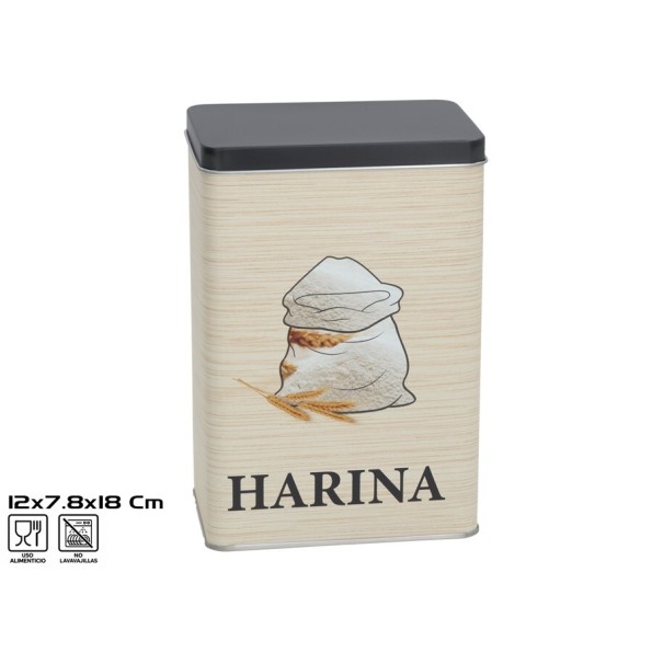 TARRO METAL PARA HARINA 12X7,8X18 CM 1,4 L