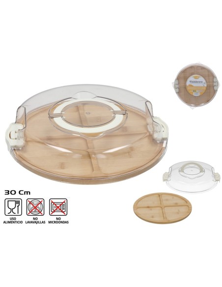 FIAMBRERA BAMBU C/ TAPA PLASTICO 30X5 CM