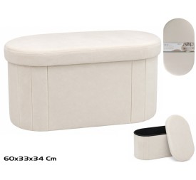 PUF OTOMANO 50L 60X33X34CM CREMA