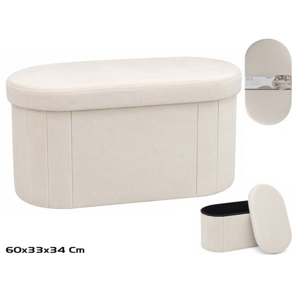 PUF OTOMANO 50L 60X33X34CM CREMA