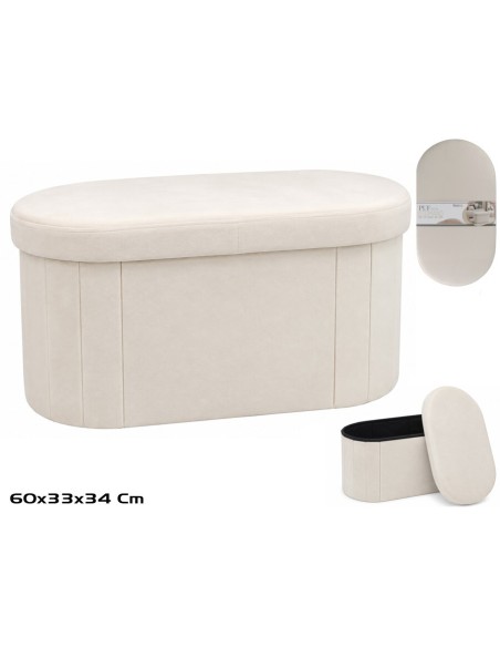 PUF OTOMANO 50L 60X33X34CM CREMA