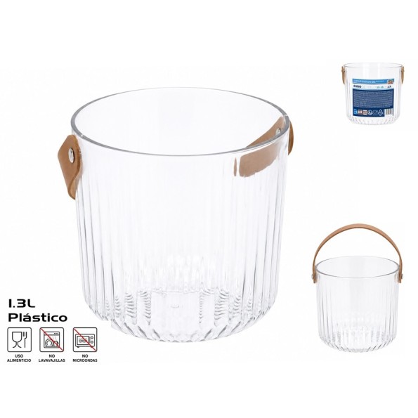 CUBO HIELO C/ASA ACRILICO 1.3L 13X13CM