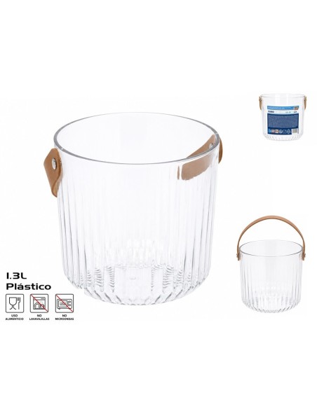 CUBO HIELO C/ASA ACRILICO 1.3L 13X13CM