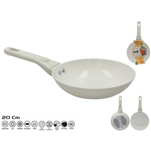 SARTEN ALUMINIO CERAMICO 20CM CREMA