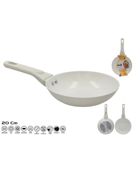 SARTEN ALUMINIO CERAMICO 20CM CREMA