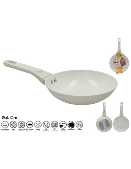 SARTEN ALUMINIO CERAMICO 24CM CREMA