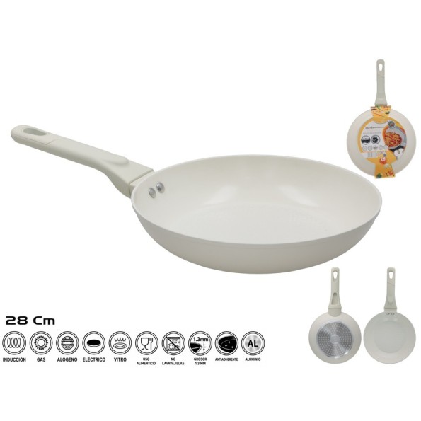 SARTEN ALUMINIO CERAMICO 28CM CREMA