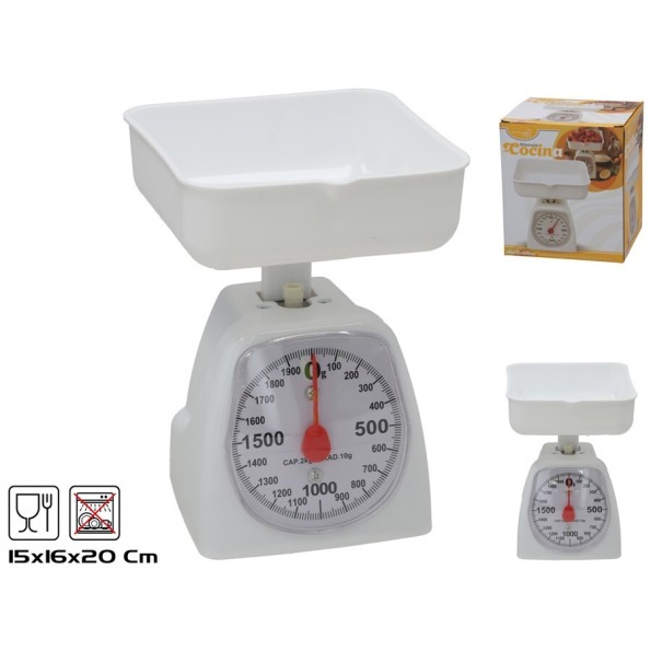 BASCULA COCINA 2KG 16X15X20CM