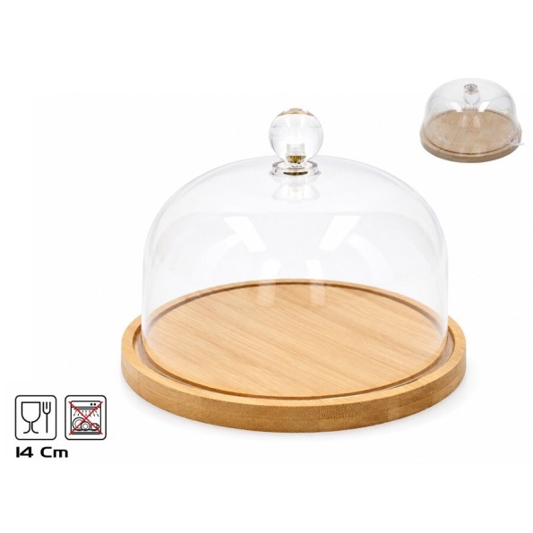 QUESERA BAMBU C/TAPA D14X11CM