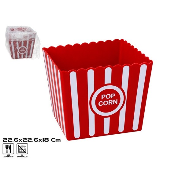 CUBO PALOMITAS ROJO 22,6X18CM