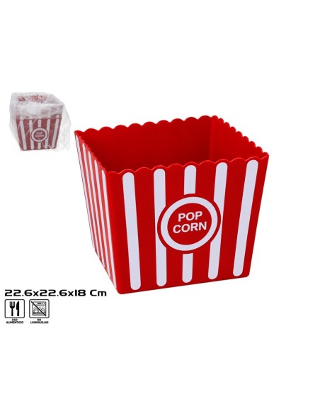 CUBO PALOMITAS ROJO 22,6X18CM