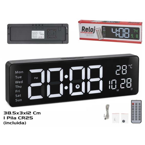 RELOJ DESPERTADOR C/CONTROL REMOTO 38.5X12X3CM