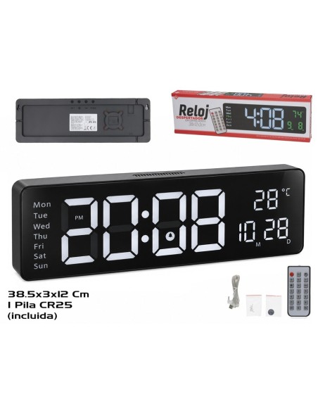 RELOJ DESPERTADOR C/CONTROL REMOTO 38.5X12X3CM