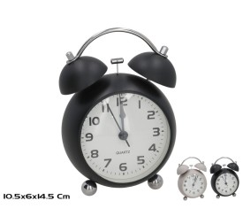 RELOJ DESPERTADOR CLASICO 10,5X6X14,5CM 2 STD
