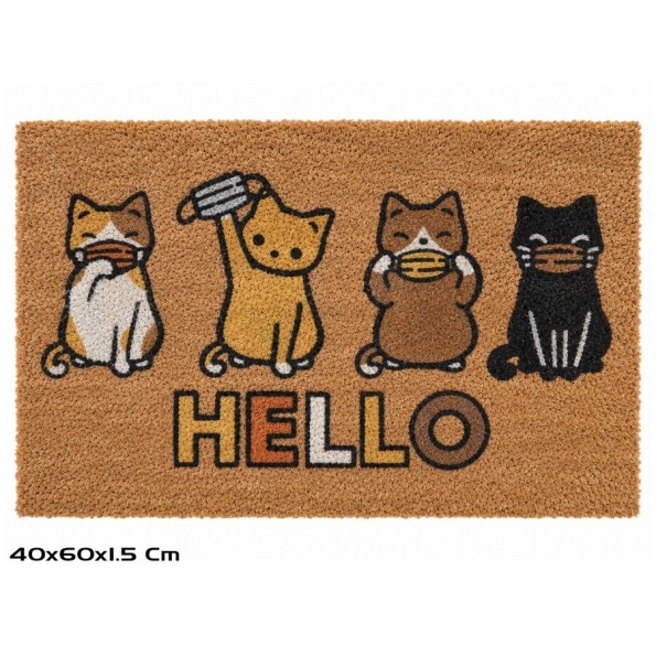 FELPUDO COCO 40X60CM GATOS