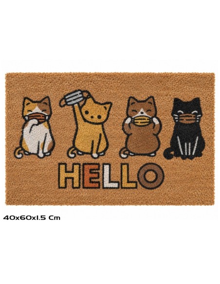 FELPUDO COCO 40X60CM GATOS