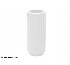 JARRON ESCIPION 40X12CM BLANCO