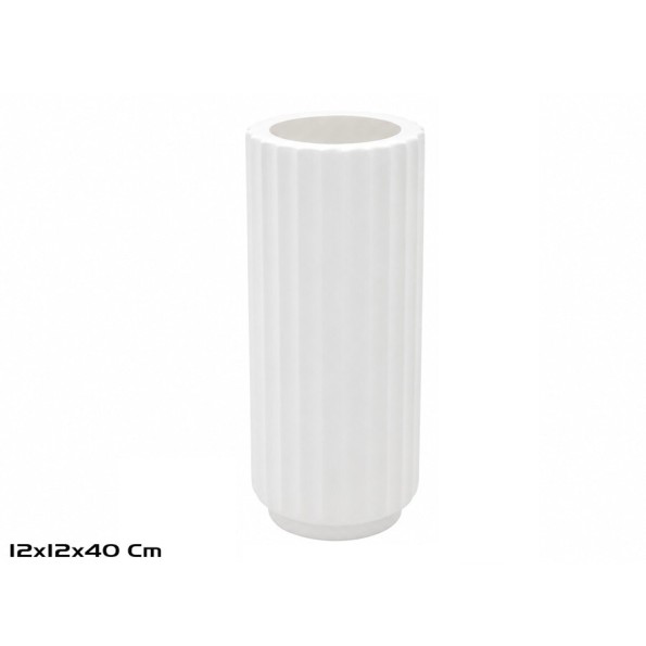 JARRON ESCIPION 40X12CM BLANCO