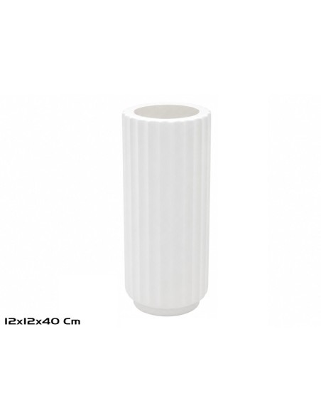 JARRON ESCIPION 40X12CM BLANCO