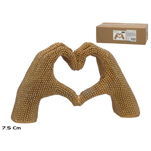 MANO CORAZON DORADA BAKHLA 7.5CM