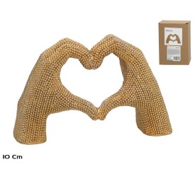 MANO CORAZON DORADA BAKHLA 10CM