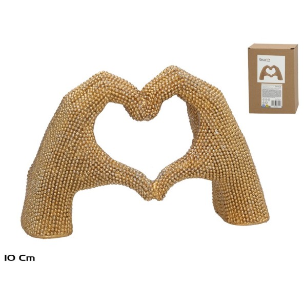 MANO CORAZON DORADA BAKHLA 10CM