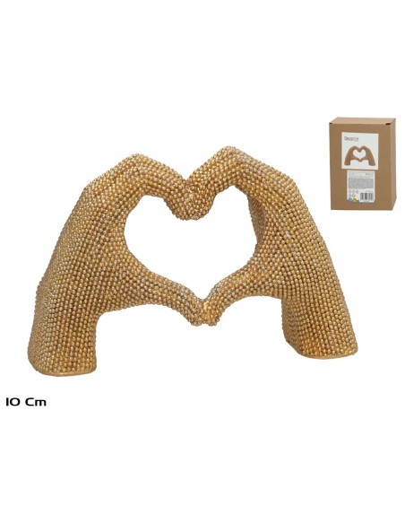 MANO CORAZON DORADA BAKHLA 10CM