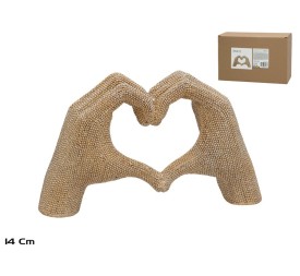 MANO CORAZON DORADA BAKHLA 14CM