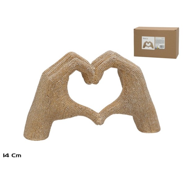 MANO CORAZON DORADA BAKHLA 14CM