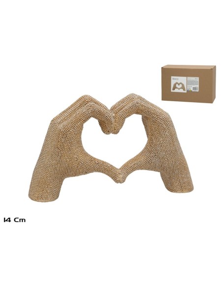 MANO CORAZON DORADA BAKHLA 14CM