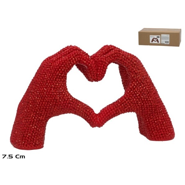 MANO CORAZON ROJA LAMPUH 7.5CM