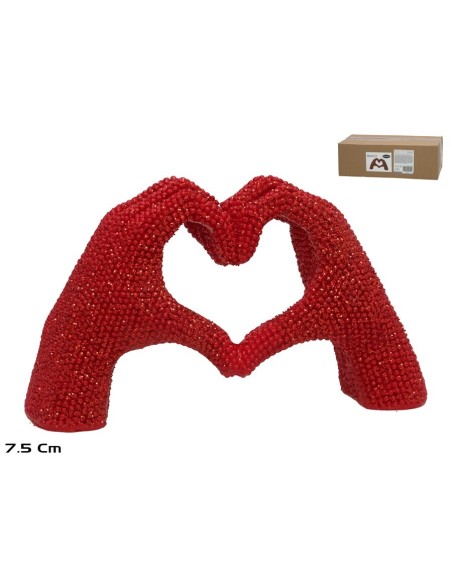MANO CORAZON ROJA LAMPUH 7.5CM