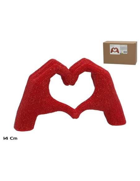 MANO CORAZON ROJA LAMPUH 14CM