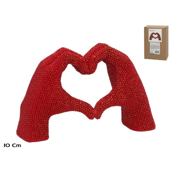 MANO CORAZON ROJA LAMPUH 10CM