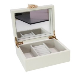 JOYERO MDF ESPEJO 18X14X7,7 LACADO CREMA