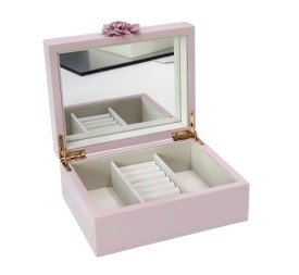 JOYERO MDF ESPEJO 18X14X7,5 LACADO ROSA
