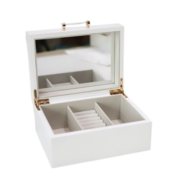 JOYERO MDF ESPEJO 20X16X9,5 LACADO BLANCO