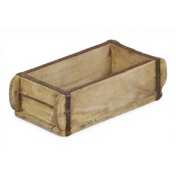 CENTRO MESA TECA 33X15X10 MOLDE LADRILLO. MARRON