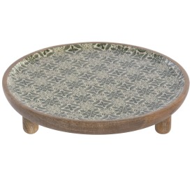 CENTRO MESA MANGO 30X30X6,5 LACADO VERDE