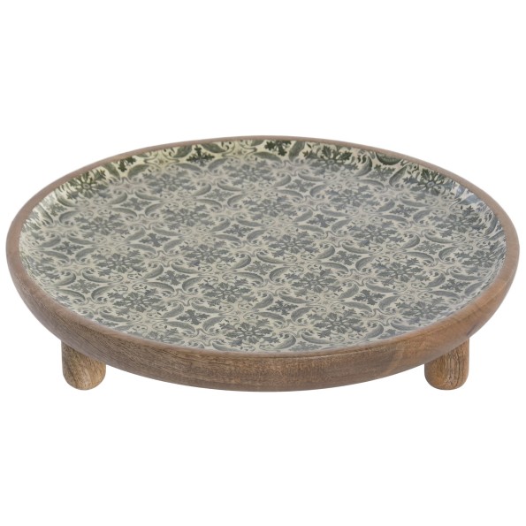 CENTRO MESA MANGO 30X30X6,5 LACADO VERDE